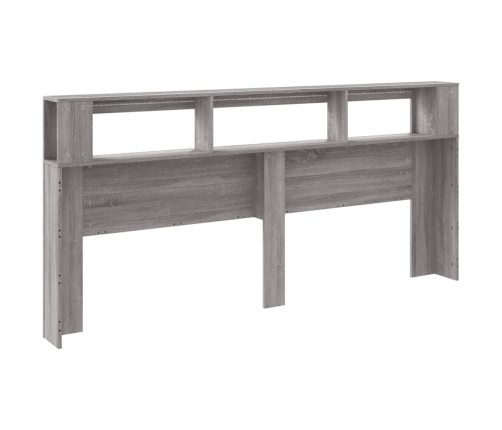 Cabecero LED madera ingeniería gris Sonoma 220x18,5x103,5 cm