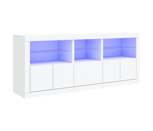 Aparador con luces LED blanco 162x37x67 cm