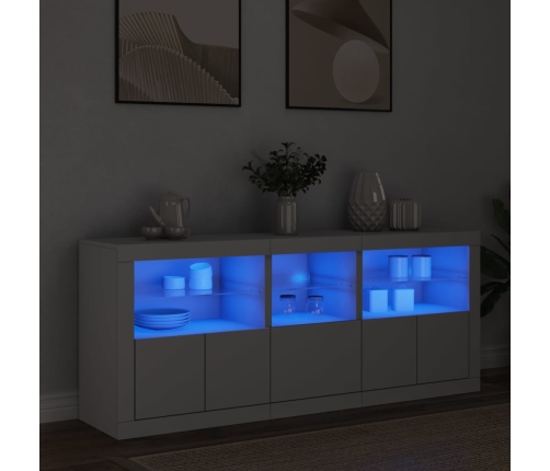 Aparador con luces LED blanco 162x37x67 cm