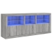 Aparador con luces LED gris Sonoma 162x37x67 cm