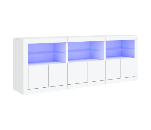 Aparador con luces LED blanco 181,5x37x67 cm