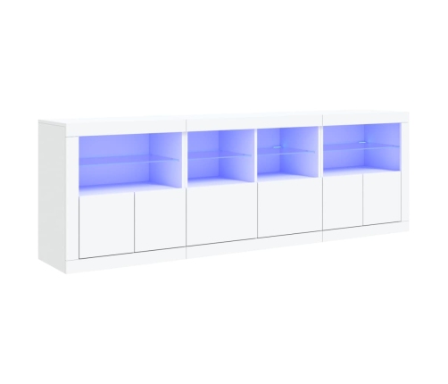 Aparador con luces LED blanco 202x37x67 cm