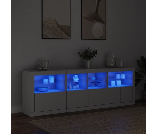 Aparador con luces LED blanco 202x37x67 cm