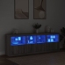 Aparador con luces LED gris Sonoma 202x37x67 cm