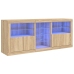 Aparador con luces LED roble Sonoma 181,5x37x67 cm