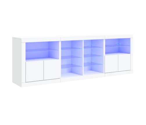 Aparador con luces LED blanco 202x37x67 cm