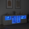 Aparador con luces LED blanco 202x37x67 cm