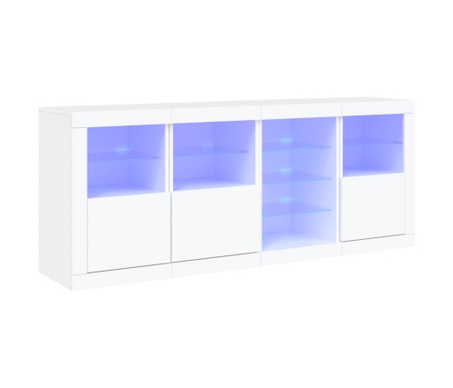 Aparador con luces LED blanco 164x37x67 cm