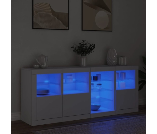 Aparador con luces LED blanco 164x37x67 cm