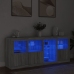 Aparador con luces LED gris Sonoma 164x37x67 cm