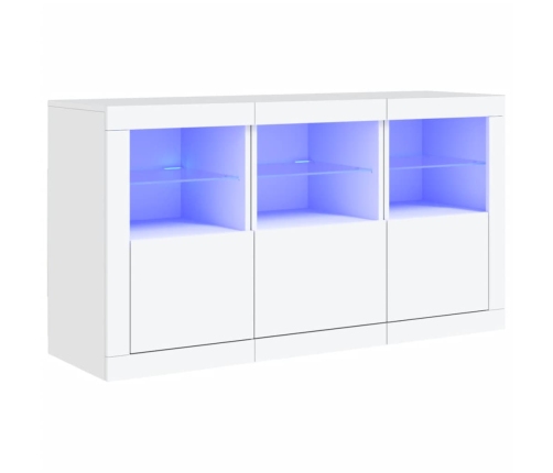 Aparador con luces LED blanco 123x37x67 cm