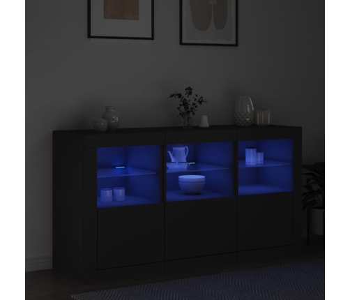 Aparador con luces LED negro 123x37x67 cm