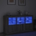 Aparador con luces LED gris Sonoma 123x37x67 cm