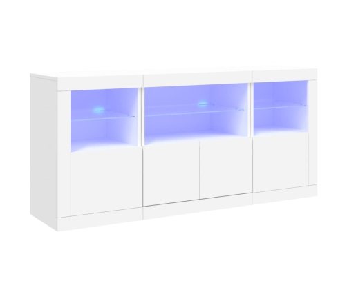 Aparador con luces LED blanco 142,5x37x67 cm