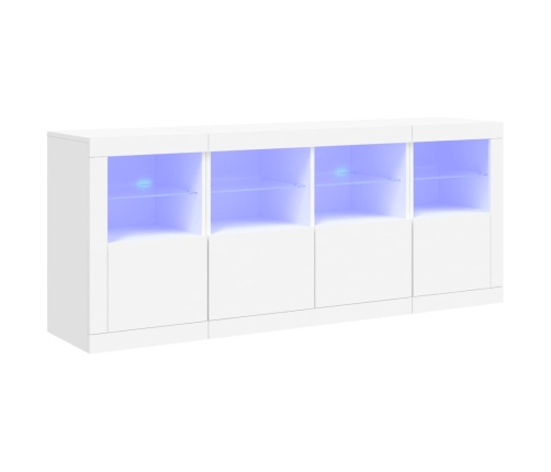 Aparador con luces LED blanco 163x37x67 cm