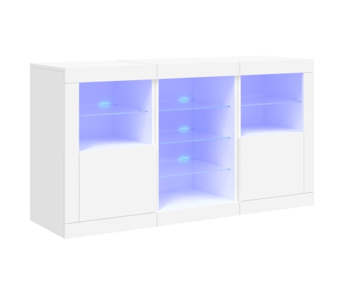 Aparador con luces LED blanco 123x37x67 cm