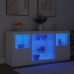 Aparador con luces LED blanco 142,5x37x67 cm