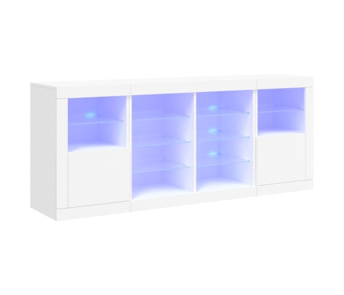 Aparador con luces LED blanco 163x37x67 cm