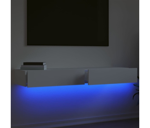 Muebles de TV con luces LED 2 unidades blanco 60x35x15,5 cm