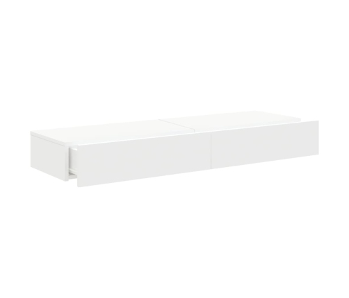 Muebles de TV con luces LED 2 unidades blanco 60x35x15,5 cm