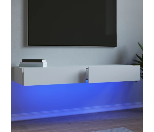 Muebles de TV con luces LED 2 unidades blanco 60x35x15,5 cm