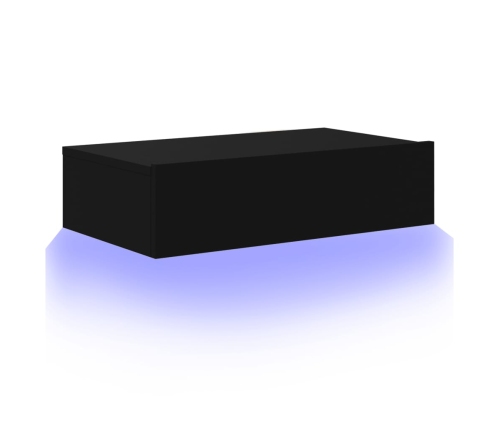 Mueble de TV con luces LED negro 60x35x15,5 cm