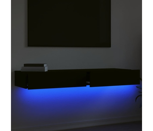 Muebles de TV con luces LED 2 uds negro 60x35x15,5 cm