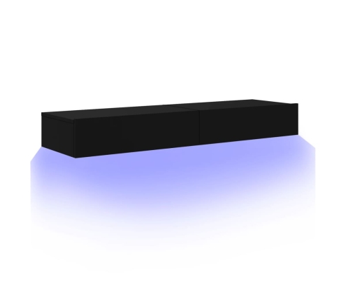 Muebles de TV con luces LED 2 uds negro 60x35x15,5 cm