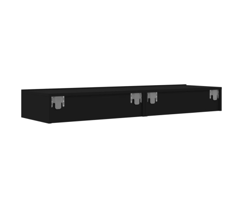 Muebles de TV con luces LED 2 uds negro 60x35x15,5 cm