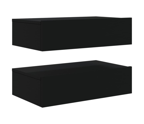 Muebles de TV con luces LED 2 uds negro 60x35x15,5 cm