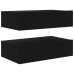 Muebles de TV con luces LED 2 uds negro 60x35x15,5 cm