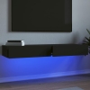 Muebles de TV con luces LED 2 uds negro 60x35x15,5 cm