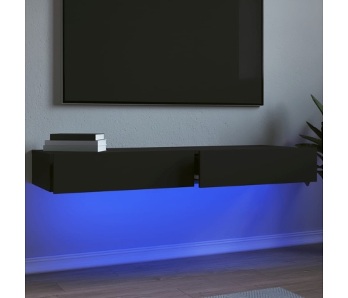 Muebles de TV con luces LED 2 uds negro 60x35x15,5 cm