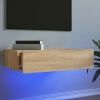 Mueble de TV con luces LED roble Sonoma 60x35x15,5 cm