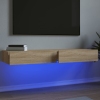 Muebles de TV con luces LED 2 uds roble Sonoma 60x35x15,5 cm