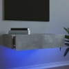 Mueble de TV con luces LED gris hormigón 60x35x15,5 cm