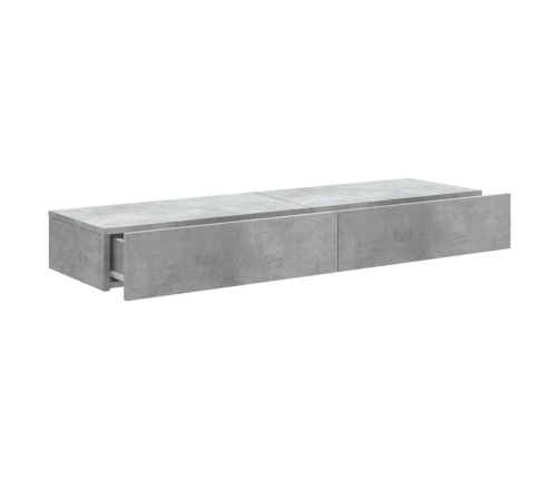 Mueble de TV con luces LED 2 uds gris hormigón 60x35x15,5 cm