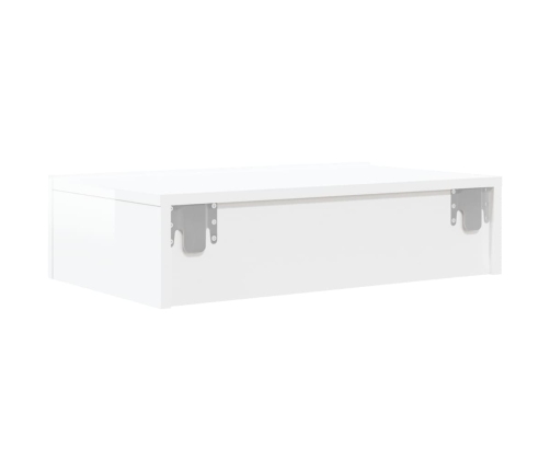 Mueble de TV con luces LED blanco con brillo 60x35x15,5 cm