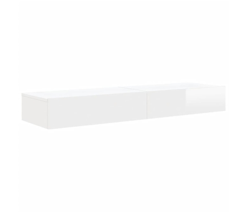 vidaXL Muebles de TV con luces LED 2 uds blanco brillo 60x35x15,5 cm