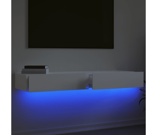 vidaXL Muebles de TV con luces LED 2 uds blanco brillo 60x35x15,5 cm