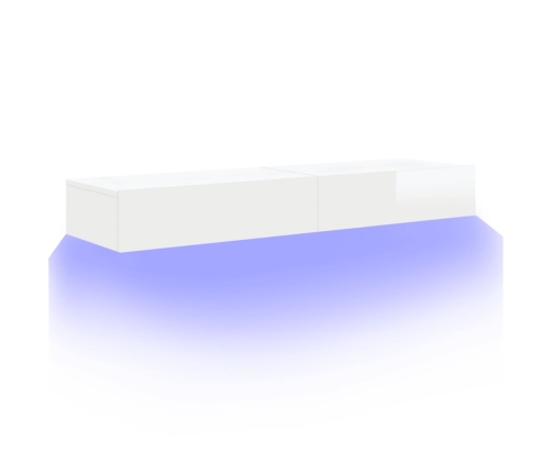 vidaXL Muebles de TV con luces LED 2 uds blanco brillo 60x35x15,5 cm