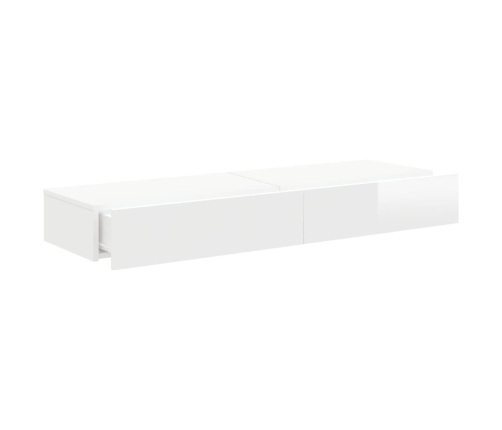 vidaXL Muebles de TV con luces LED 2 uds blanco brillo 60x35x15,5 cm