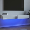 Muebles de TV con luces LED 2 uds blanco brillo 60x35x15,5 cm