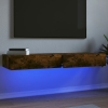 Muebles de TV con luces LED 2 uds roble ahumado 60x35x15,5 cm