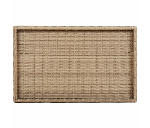 vidaXL Mesa con bandeja plegable ratán sintético beige 65x40x75 cm