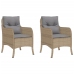 Sillones jardín con cojines 2 uds ratán sintético beige mezcla