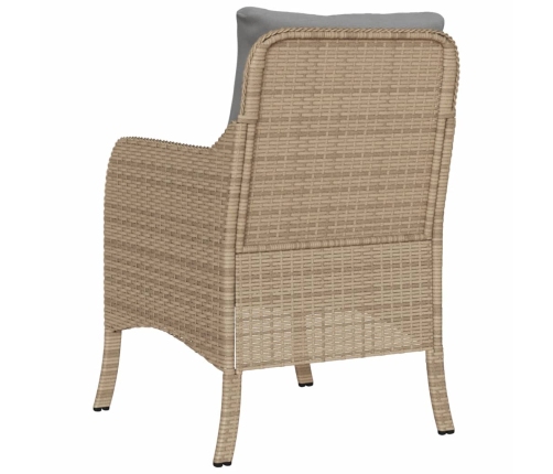 Sillones jardín con cojines 2 uds ratán sintético beige mezcla