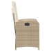 Silla de jardín reclinable con cojines ratán sintético beige