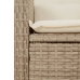 Silla de jardín reclinable con cojines ratán sintético beige