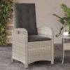 vidaXL Sillón de jardín reclinable con cojines ratán PE gris claro